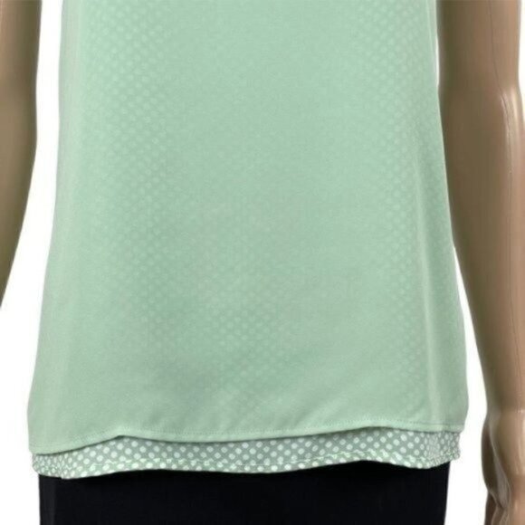 EXPRESS NWT Sleeveless layered blouse polka dots under solid size XS - Picture 5 of 9